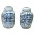 Pair Oriental Blue White Porcelain Double Happiness Character Jars For Sale