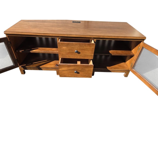 1990s Ethan Allen Tango Hawke Collection Media Console Sideboard Tv Stand Maple For Sale - Image 15 of 18