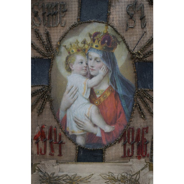 Antique Wwi Ottoman Pasha War Embroidered Military Call for Peace Collage, Framed For Sale - Image 6 of 12