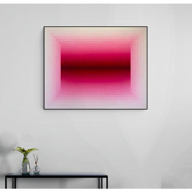 Abstract Contemporary Abstract Acrylic on Canvas "Adjusted Light (Rose Madder / Deep Rose Madder)" by Andy Harwood For Sale - Image 3 of 5