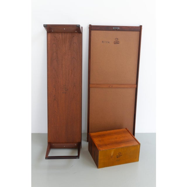 Vintage Danish Rosewood Bench with Drawers and Mirror by Kai Kristiansen, 1960s, Set of 3 For Sale - Image 12 of 18