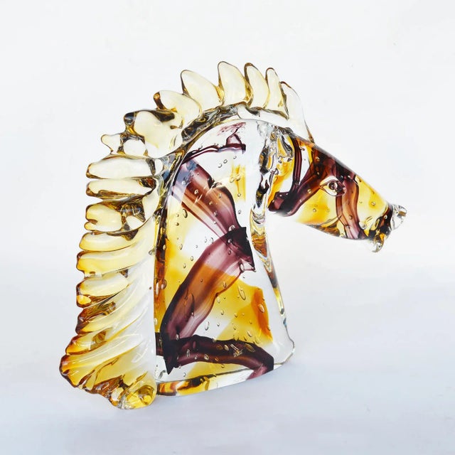 Set of Three Murano Horses Head Sculptures by Sergio Costantini, 1980s For Sale - Image 9 of 13