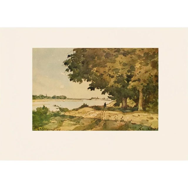 Avocado After H. J. Harpignies "On the Shore", First Edition Cottage Style Vintage Print For Sale - Image 8 of 8