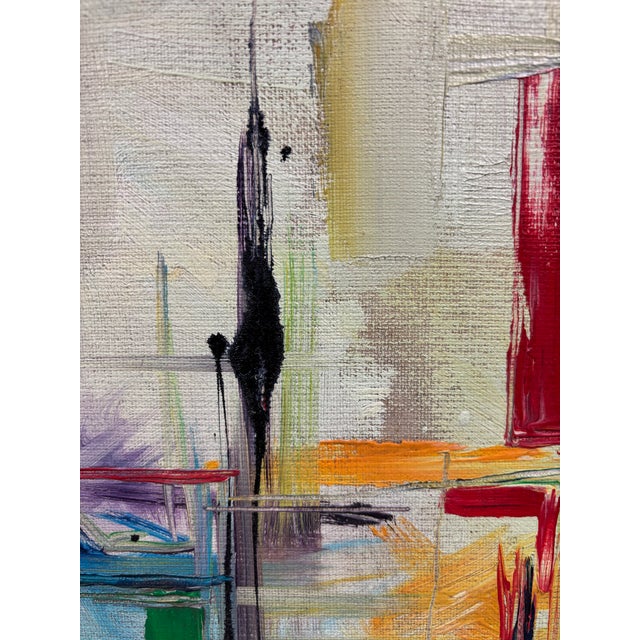 Vintage Abstract Oil Painting For Sale In New York - Image 6 of 10