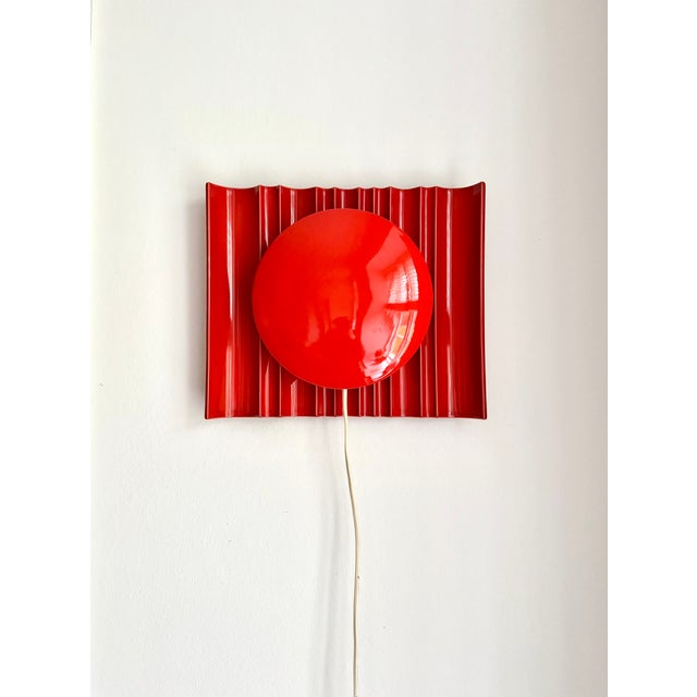 Rare, super special ceramic Wall lamp/sconce Nr. 8859, by Olle Alberius for Rörstrand made in the 1970s. This piece has an...