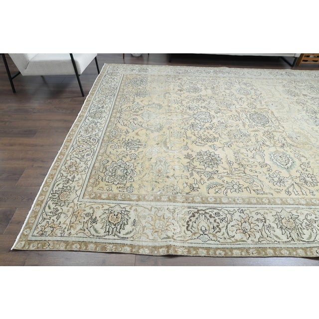 1970s Vintage Persian Handmade Wool Cotton Area Rug For Sale - Image 11 of 11