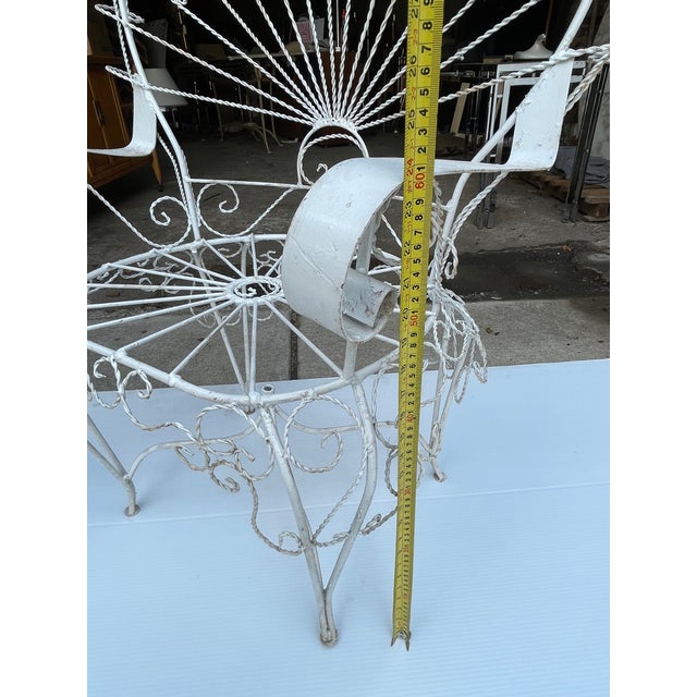 1960s His & Hers Twisted Wrought Iron Salterini Style Peacock Metal