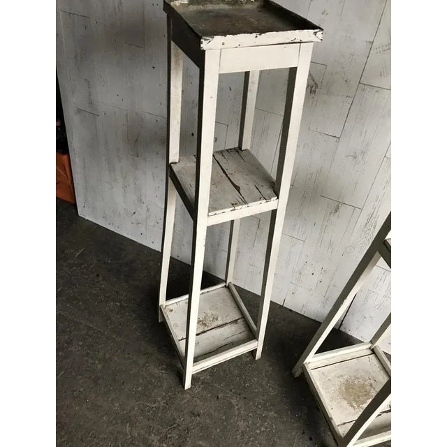 Wood Wooden Plant Stands, Set of 2 For Sale - Image 7 of 8