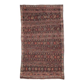 Embroidered Vintage Kilim Rug For Sale
