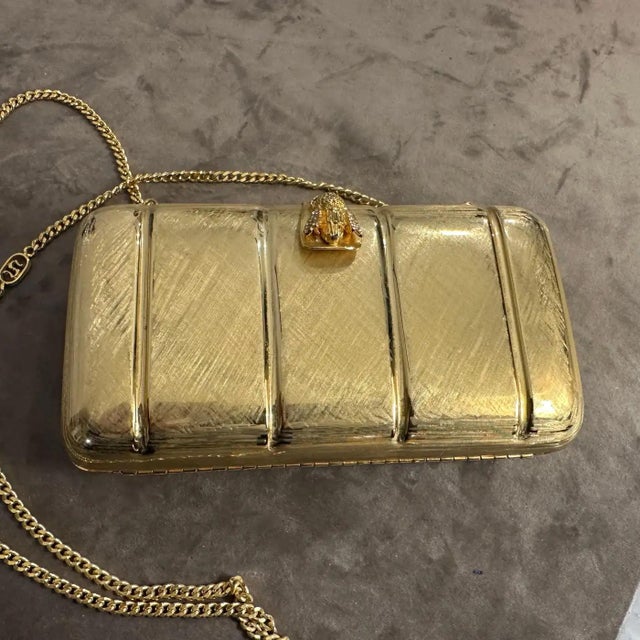 1980s Retro Brass Evening Bag by Scheilan Firenze For Sale - Image 10 of 12