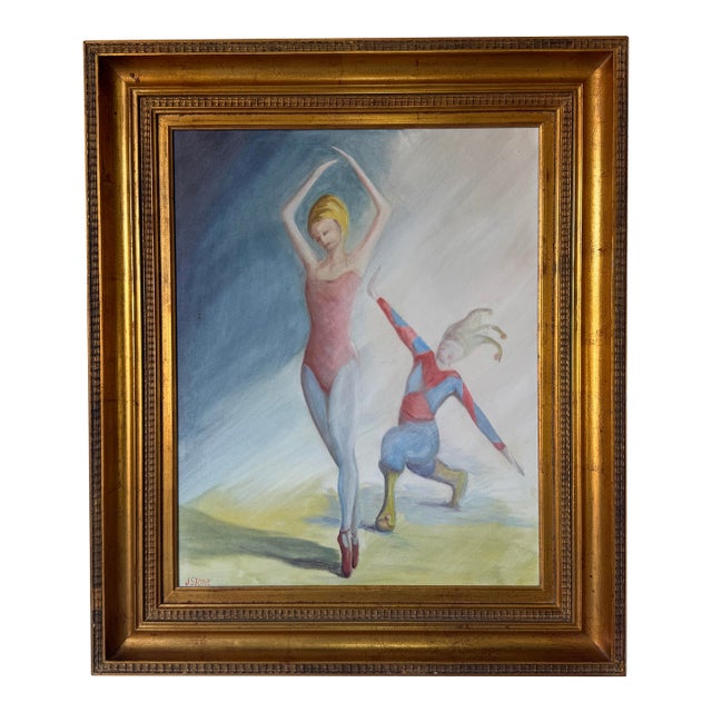 1980’s Jerry F. Stone “Velvet Dancer” Oil on Canvas Painting, Framed For Sale