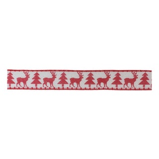 Tree and Deer Holiday Ribbon (Set of 2) For Sale
