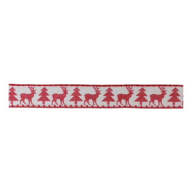 Tree and Deer Holiday Ribbon (Set of 2) For Sale