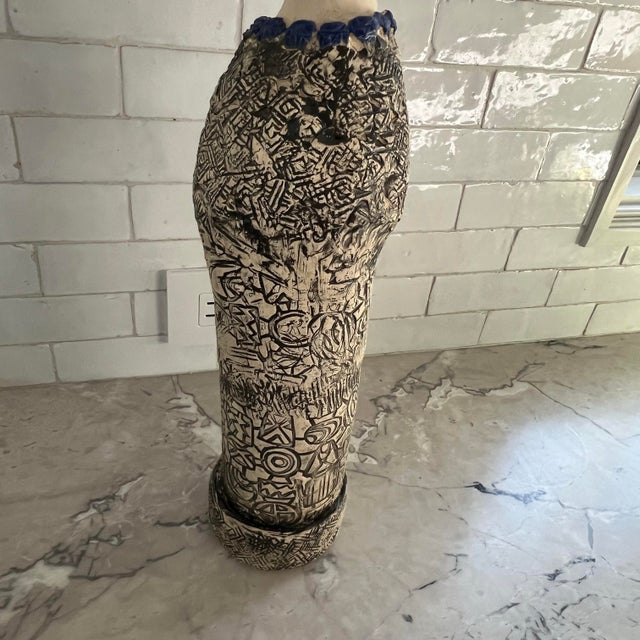 1990s 1990s Unique Handmade Sculpture of a Woman With Mohawk For Sale - Image 5 of 12