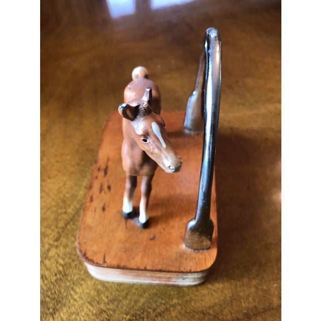 Wood 1960s Vintage Horse/Stirrup Napkin/ Letter Holder For Sale - Image 7 of 7