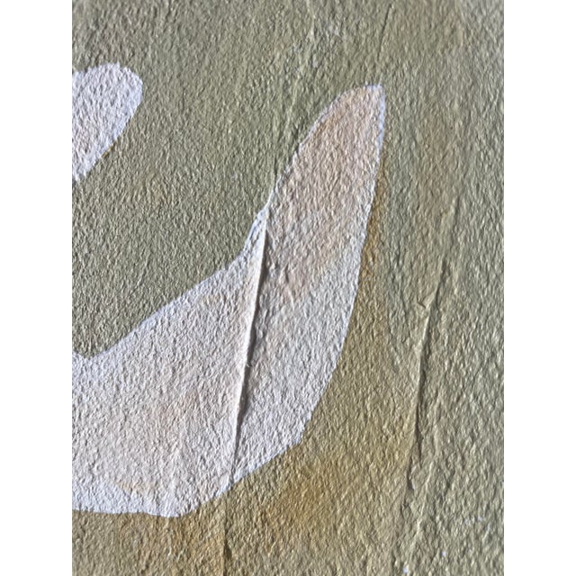 Contemporary abstract botanical painting on canvas. Framed in a gold locally made frame Unframed painting: 8" x 10" Framed...