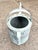 Silver 1940s Vintage Painted Striped Farmhouse Galvanized Garden Watering Can For Sale - Image 8 of 10