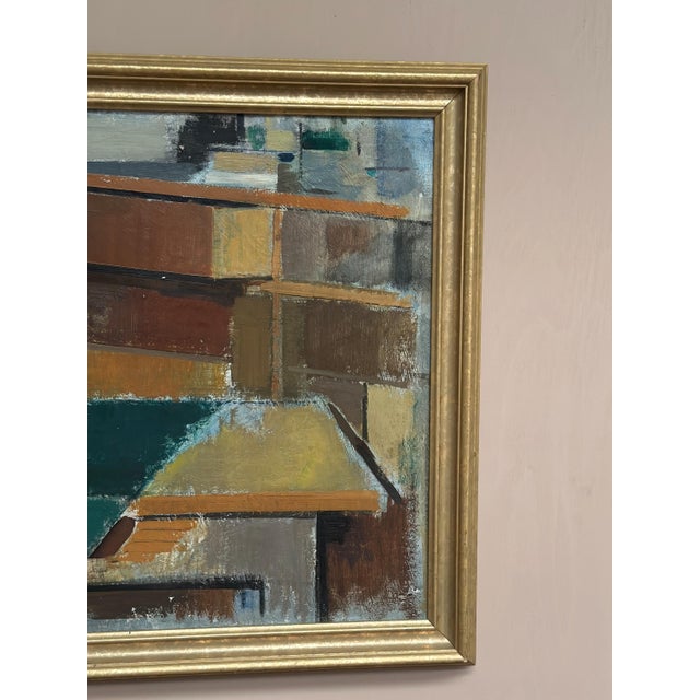 Gustav Adolf Johansson, Cubist Rooftops, 1950s, Oil on Canvas, Framed For Sale - Image 7 of 18