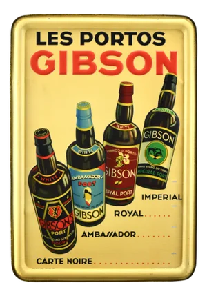 Tin Sign from Les Portos Gibson, 1936