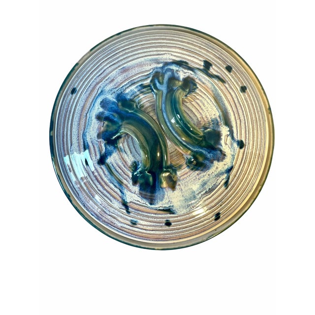 Vintage Artisan Glazed Lidded Pottery Bowl Container Singed For Sale - Image 11 of 13