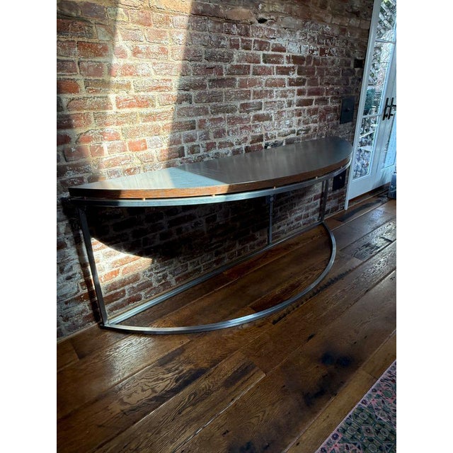 Contemporary Custom Long Cantilevered Demilune Console For Sale - Image 3 of 5