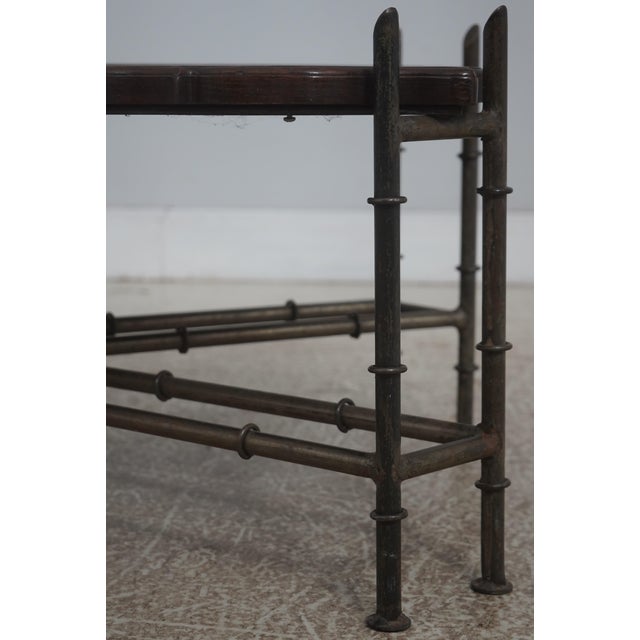 Baker Bamboo Form Iron Base Coffee Table For Sale - Image 9 of 13