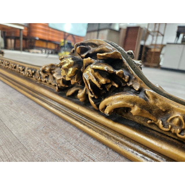 Vintage Mirror in Lacquered and Carved Wood, 1960 For Sale - Image 9 of 12