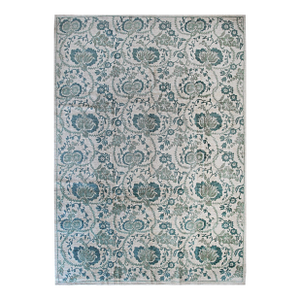 9x12 Cassandra Bianca Green Classic Floral Hand Knotted Afghan Wool Carpet Rug