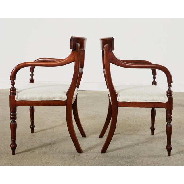 Set of Twelve English Regency Style Mahogany Dining Chairs Chairish