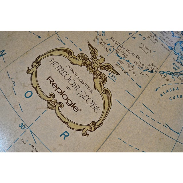 2010s Replogle "Finley" Illuminated Floor Globe on Mahogany Stand Electric For Sale - Image 5 of 9