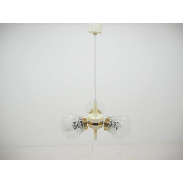 Glass Mid-Century Chandelier from instala Jilove, Czechoslovakia, 1960s For Sale - Image 7 of 15