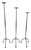 Hand Forged Iron Candelabra Set of 3 (93-113cm) Antique Copper Finish Barley Twist Stem with Arched Base For Sale
