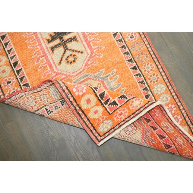Vintage Orange Anatolian Turkish Runner - 2'7" x 12'5" For Sale In New York - Image 6 of 8