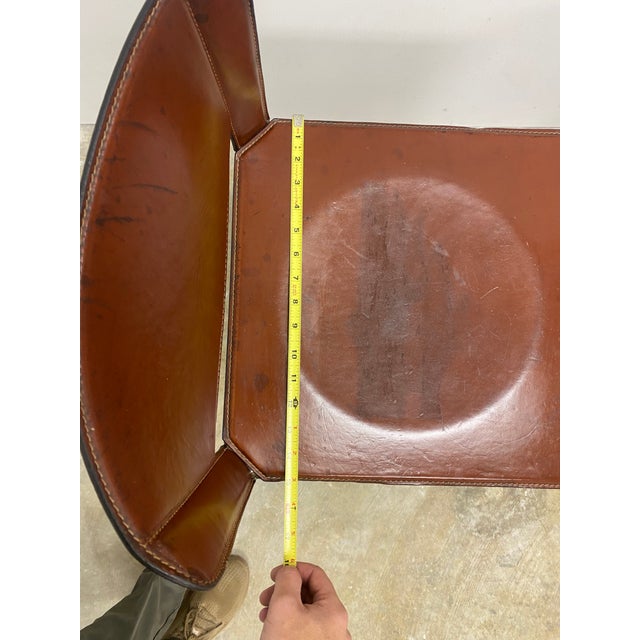 Matteo Grassi Pair of Red Italian Leather Stools- 1980s- Counter Height For Sale - Image 16 of 18