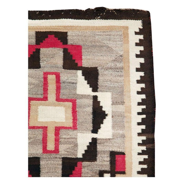 Tribal Galerie Shabab Collection Tribal Mid-20th Century Handmade American Flatweave Navajo Throw Rug For Sale - Image 3 of 10