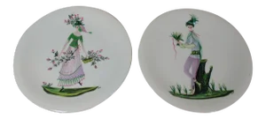 Jeannine Hetreau Hand Painted Primavera French Plates Set of 2