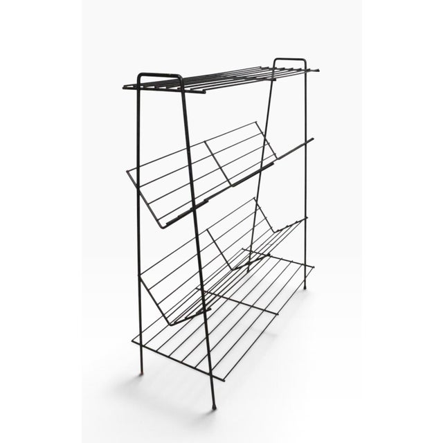 Metal Mid Century Wire Rod Bookshelf Stand C. 1950's For Sale - Image 7 of 13