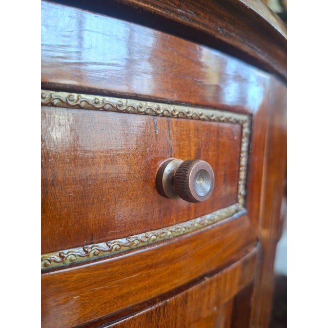 Italian Half-Moon Inlaid Cabinet with Bronze Friezes, 1960s For Sale - Image 11 of 18
