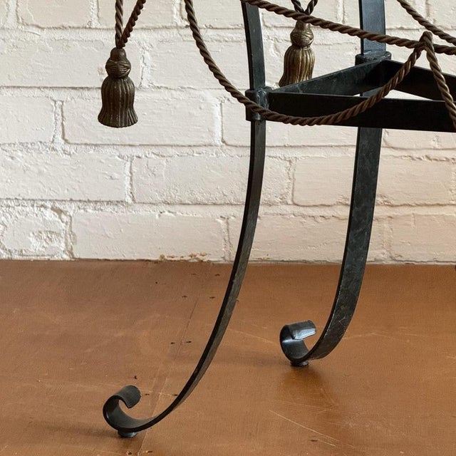 Metal and Glass Console Table with Rope Tassel Detailing For Sale - Image 3 of 9