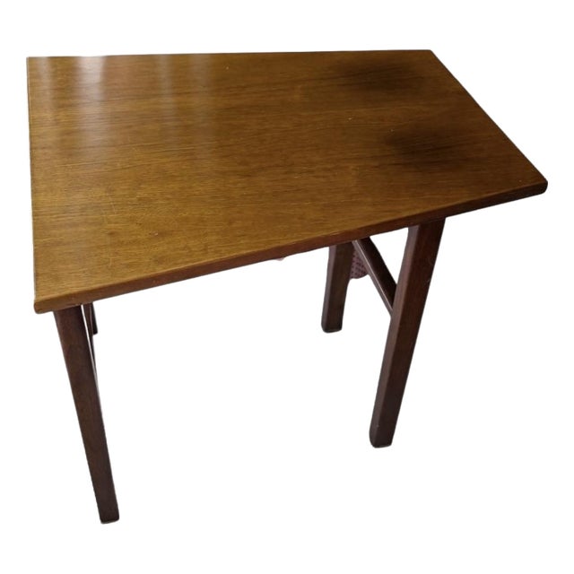 Mid 20th Century Dunbar Solid Walnut Side Table With Trapezoidal Top For Sale