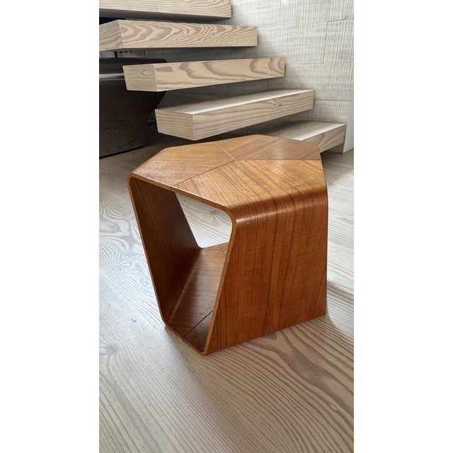Japanese Stool in Plywood and Wood Veneer by Reiki Tanabe for Tendo Mokpo, 1960s For Sale - Image 3 of 10