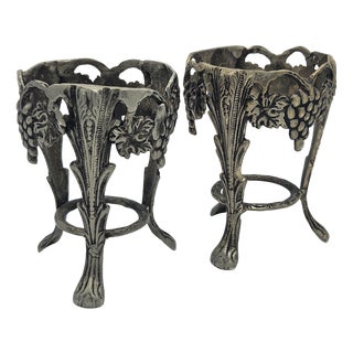 Art Nouveau Iron Cup Holders, 1920s, Set of 2 For Sale