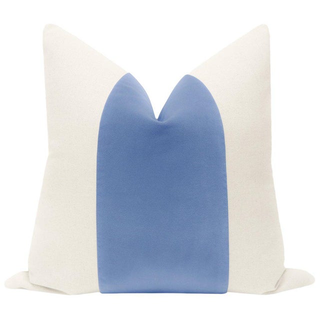 22" Periwinkle Blue Velvet Panel & Linen Pillows a Pair Chairish