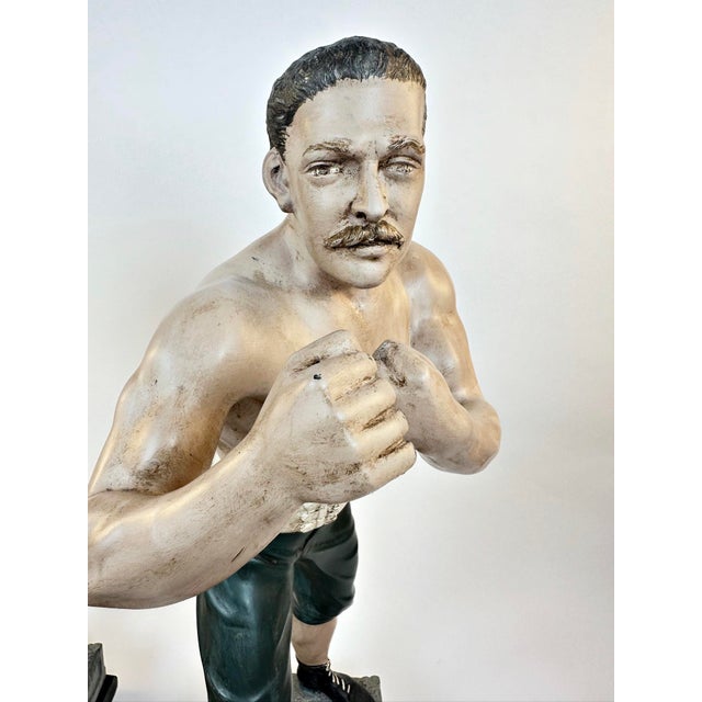 John L. Sullivan & James J. Corbett, American Painted in Color Boxer Sculptures, Boston Strong Boy by Arthur Waagen, c.1895, Set of 2 For Sale - Image 9 of 18