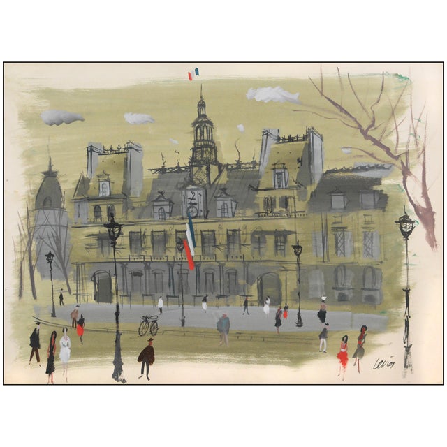 The artwork here, "For Whom the Bell Tolls Original", is a wonderful depiction of figures walking out in front of a grand...