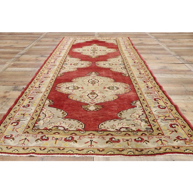 Textile Vintage Turkish Oushak Runner - 04'07 X 11’00 For Sale - Image 7 of 10