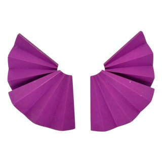 Jar Purple Aluminum Fan Earrings, A Pair For Sale