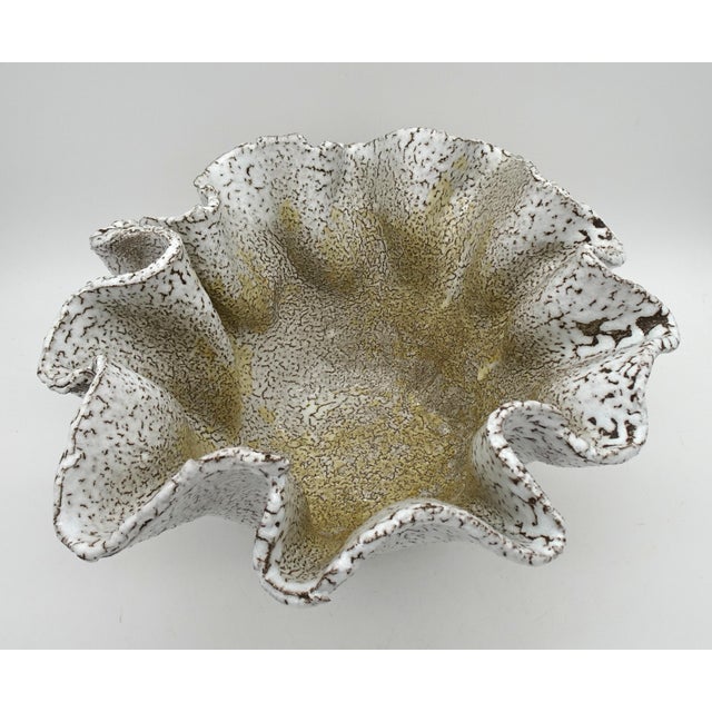 Large Ceramic Handkerchief Centerpiece in the style of Vallauris, 1970s For Sale - Image 4 of 10