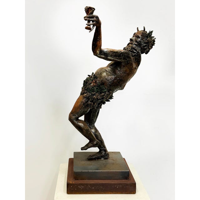 Late 20th Century Large Stylized Metal Sculpture of Bacchus, Roman God of Wine For Sale - Image 5 of 13