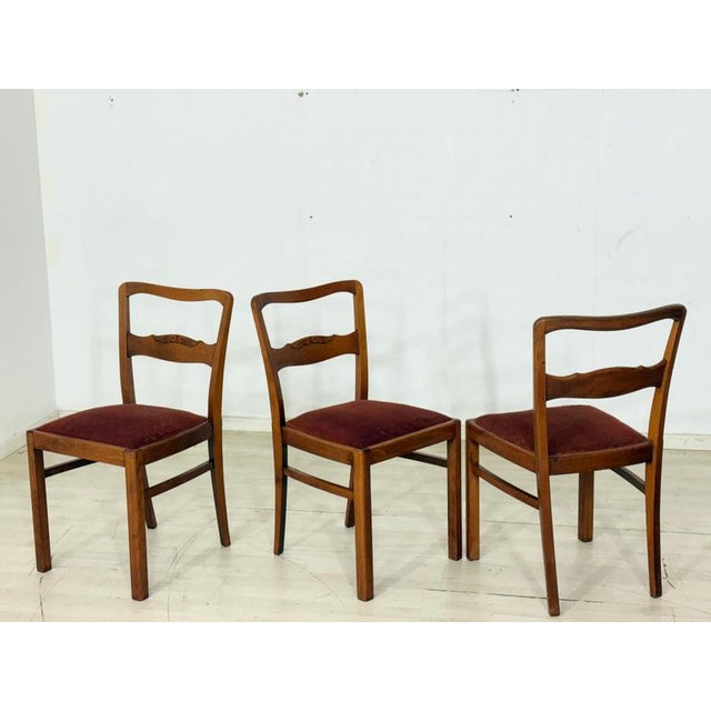 Art Nouveau Dining Chairs, 1920s, Set of 3 For Sale - Image 6 of 11